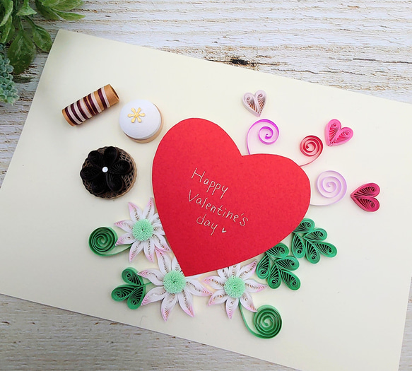 チョコとハートに思いを込めてバレンタインのメッセージカード② 3枚目の画像