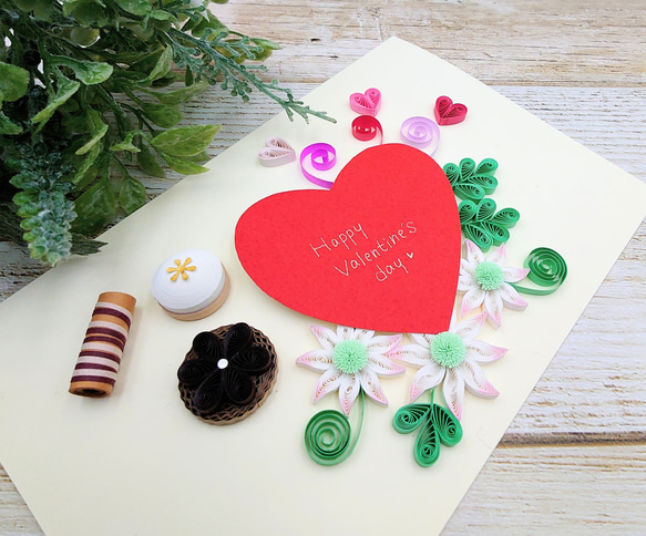 チョコとハートに思いを込めてバレンタインのメッセージカード② 4枚目の画像