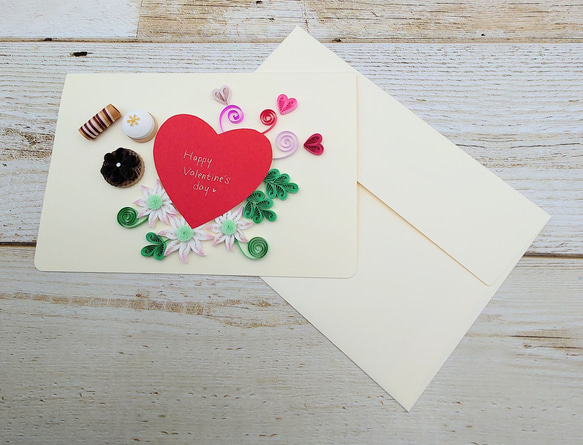 チョコとハートに思いを込めてバレンタインのメッセージカード② 7枚目の画像
