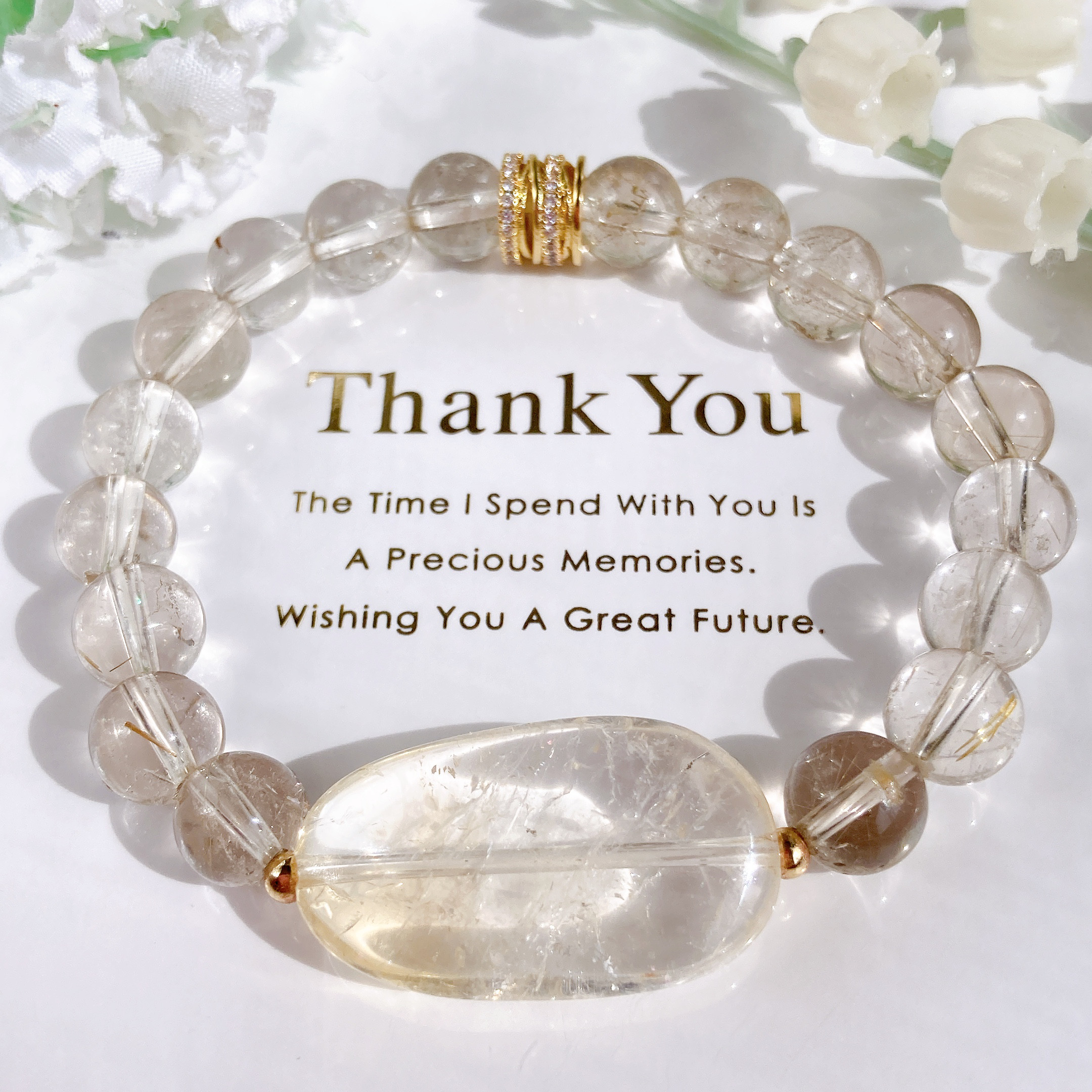 ˚✧₊⁎一点のみ˚✧₊⁎ シトリンタンブルゴールドルチルクォーツ天然石ブレスレット