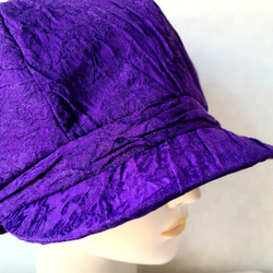 魅せる帽子☆ジャガード織りのキャスケット～バイオレット 10枚目の画像