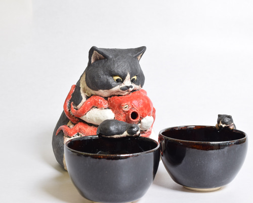 Amazon.co.jp: 白亜器 猫口 お猪口 おちょこ おにょこ : ホーム