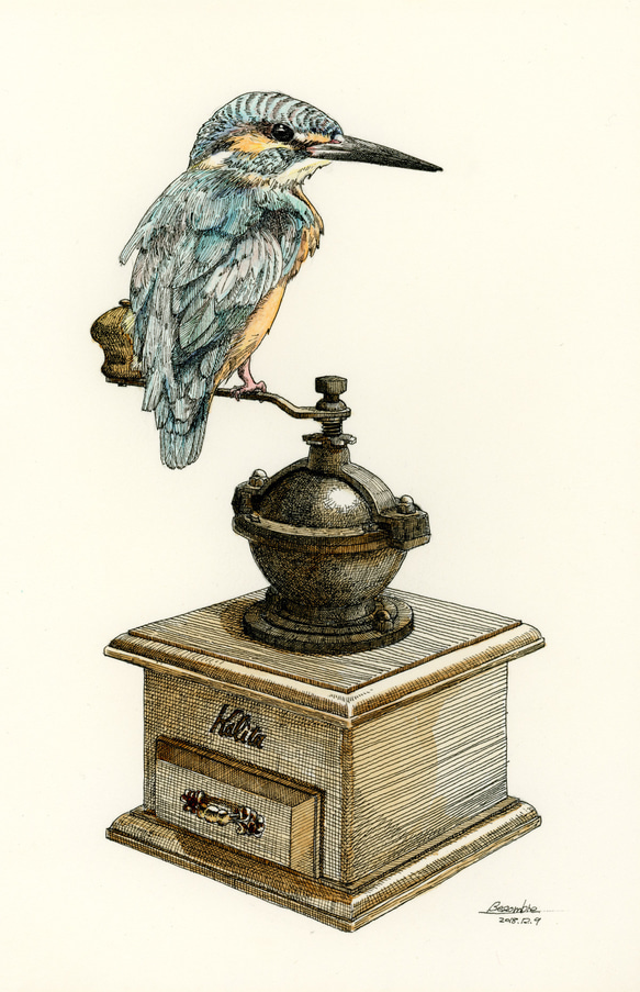 （チャリティー）カワセミ原画 1枚目の画像