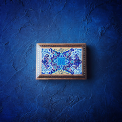 ペルシャの象嵌細工（寄木細工）薄型 小箱【ハータムカーリー152】 2枚目の画像