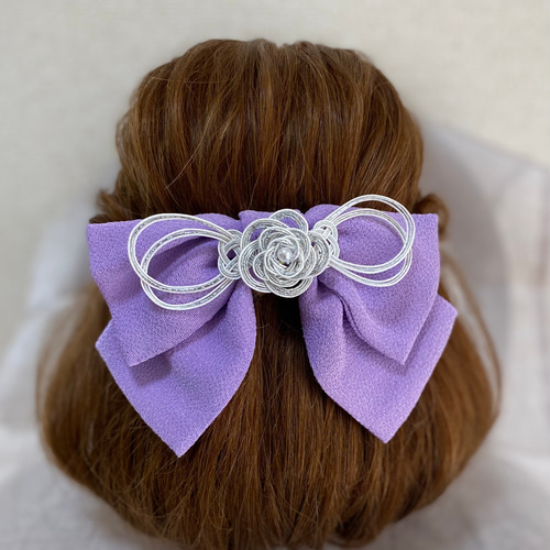 髪飾り リボン 袴 ちりめん ヘアアクセサリー 卒業式 紫色 紫 髪飾り リボン 袴 ちりめん ヘアアクセサリー 卒業式 紫色 紫