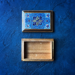 ペルシャの象嵌細工（寄木細工）薄型 小箱【ハータムカーリー153】 8枚目の画像