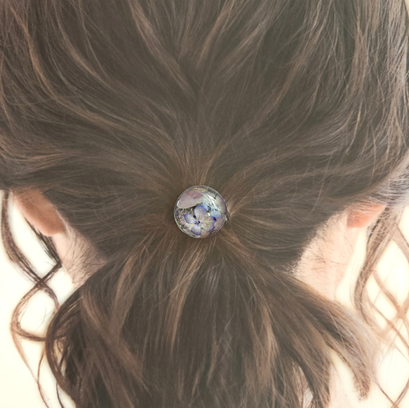 ～紫陽花ラベンダーアメジスト～あめ玉ヘアゴムmarry.c's handmadeaccessory 2枚目の画像