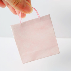 マーブル模様のミニ紙袋 スクエア ２枚セット メッセージタグ付き【受注製作】 2枚目の画像