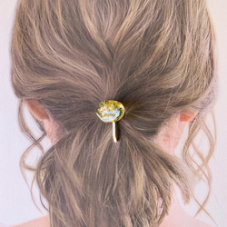 [八月生日石] 橄欖石、瑪瑙、小馬鉤（髮飾）帶來積極性的髮飾 第3張的照片