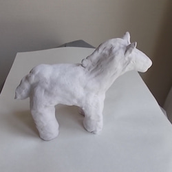 紙粘土人形 白い馬 4枚目の画像