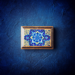 ペルシャの象嵌細工（寄木細工）薄型 小箱【ハータムカーリー159】 2枚目の画像