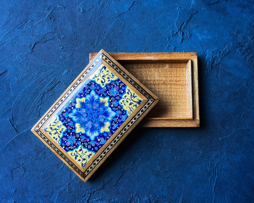 ペルシャ 寄木細工 蓋付き箱 50年前イラン 工芸品