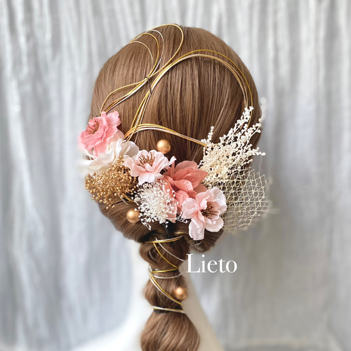 送料無料】 桜 水引アレンジ 髪飾り アレンジ 和装 ヘアアクセサリー 