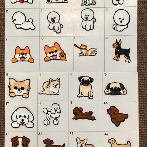 犬の刺繍ワッペン4点セット【アイロン接着タイプ】 ワッペン  