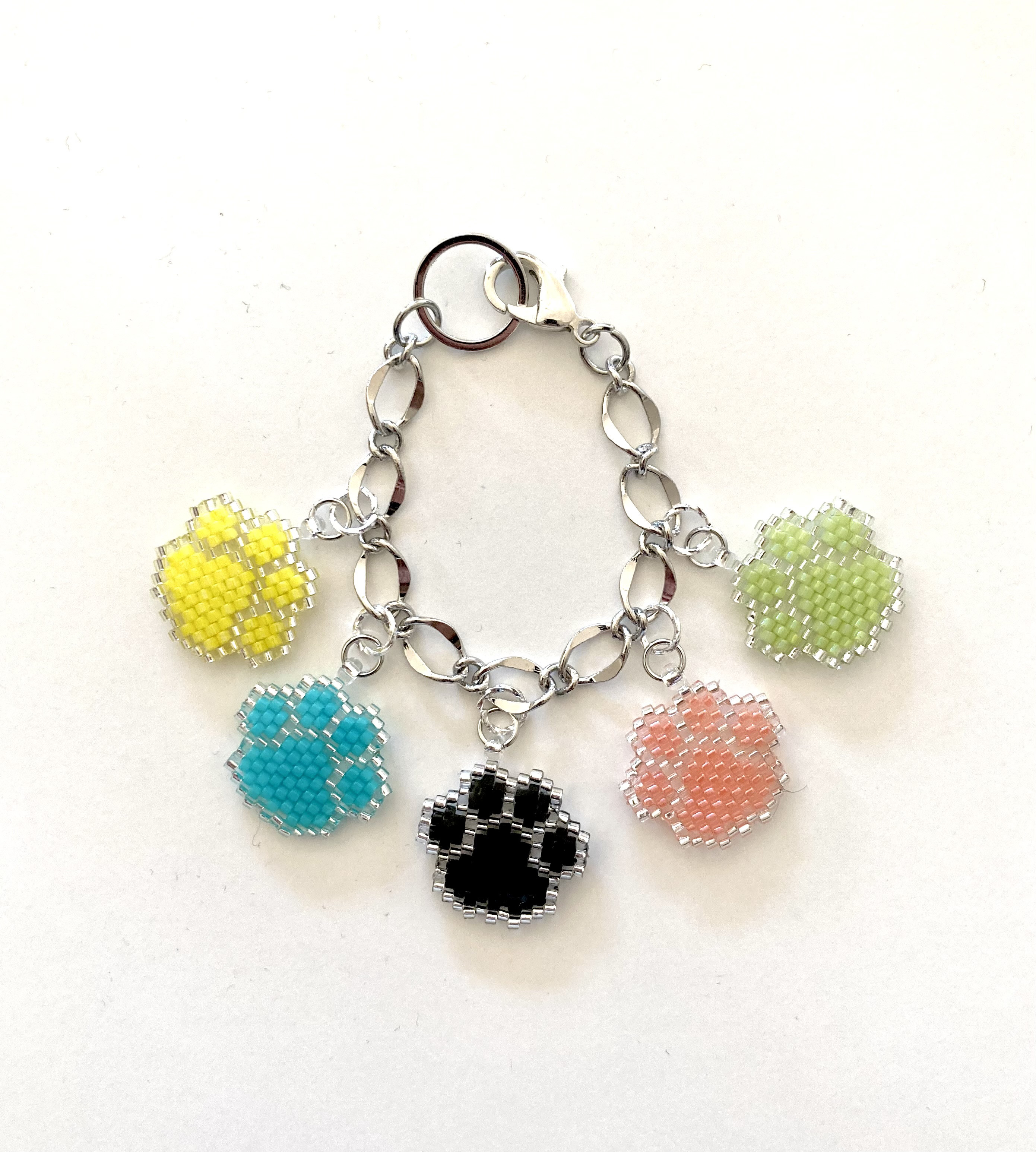 専用デニムリメイク りぼん チャーム 肉球チャーム 24-160 肉球カラー