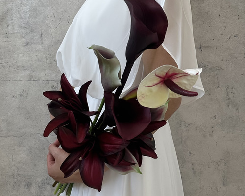 ウェディングブーケ　アームブーケ 受注製作】【ウェディングブーケ】大人カラーのアームブーケ ブーケ