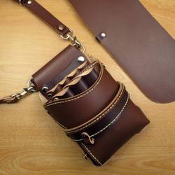 手縫い 本革 5丁差し シザーケース (ダークブラウン) SCA-125/CDB