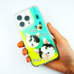 世界にひとつ　オーダーメイド　うちの子　ネオンサンドケース　iphone スマホケース　ペット　猫　犬 写真　ペット 1枚目の画像