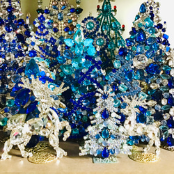 チェコガラス　ビンテージ　クリスマスツリー　ヴィンテージ　チェコ　ラインストーン 4枚目の画像