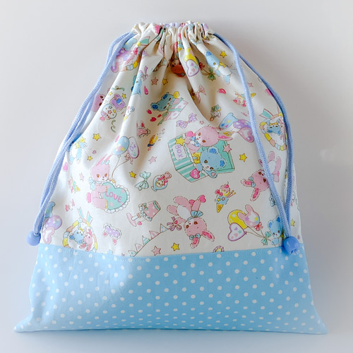 うさぎ柄②入園・入学グッズ　4点セット❣️ 入園・入学グッズ手作りキット（6点セット）うさぎとリンゴ／ライト