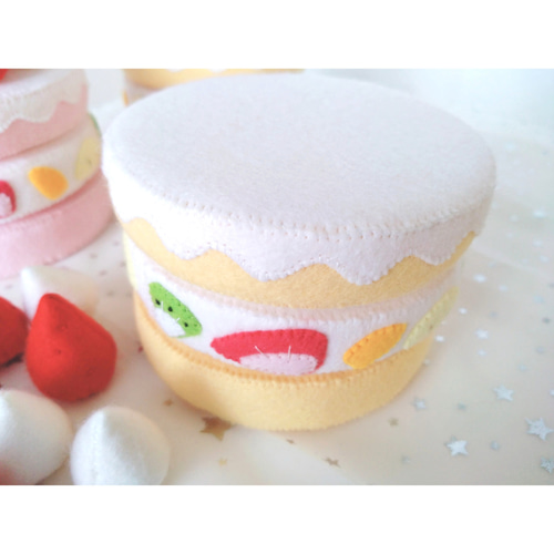 フェルトままごと おままごと ミニ バースデーケーキ ホール