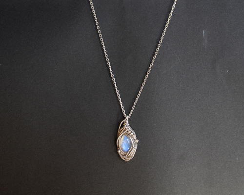 ブルームーンストーン シルバー925 ワイヤーラッピング 流れ