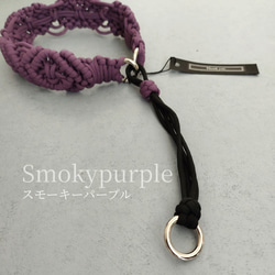 ボヘミアンな中型犬・大型犬向け幅広め4.5㎝ハーフチョーク【Macrame 4.5】ストッパー付き❁全８色より 3枚目の画像