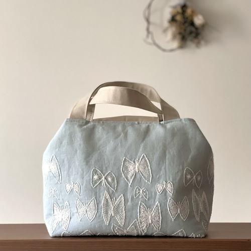 ミナペルホネン sky flower ライトブルー ムータバッグ 3wayトート