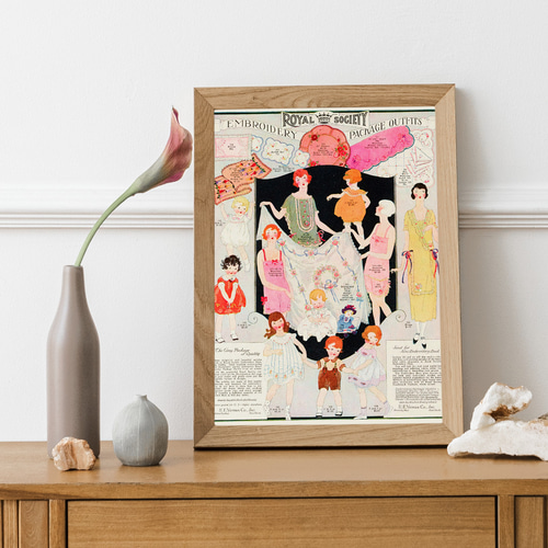 NO.536】刺繍ファッションデザイン広告アートポスター☆アンティーク