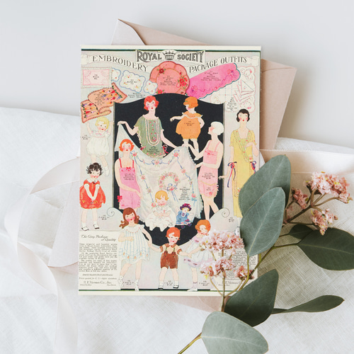 NO.536】刺繍ファッションデザイン広告アートポスター☆アンティーク