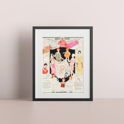 【NO.536】刺繍ファッションデザイン広告アートポスター☆アンティークモダンモッズおしゃれ可愛い☆A3A2A1B5B4 1枚目の画像