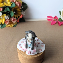 木製小物入れ　平安の日本人形　着物の女の子　お雛様 3枚目の画像