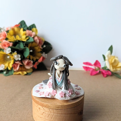 木製小物入れ　平安の日本人形　着物の女の子　お雛様 1枚目の画像