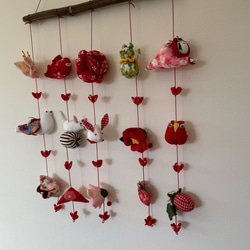 壁掛け吊るし雛⑤  かわいい吊るし飾り　１点物　桃の節句　ひな祭り　　雛人形 4枚目の画像