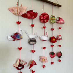 壁掛け吊るし雛⑤  かわいい吊るし飾り　１点物　桃の節句　ひな祭り　　雛人形 7枚目の画像