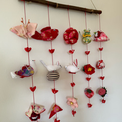 壁掛け吊るし雛⑤  かわいい吊るし飾り　１点物　桃の節句　ひな祭り　　雛人形 6枚目の画像