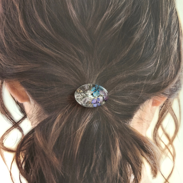 ～紫陽花ラベンダーアメジスト～ヘアゴムmarry.c's handmadeaccessory 2枚目の画像