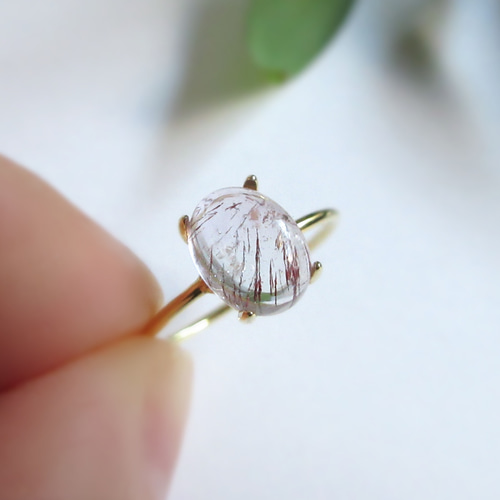 希少】模様美8×6mm「スーパーセブン」オーバルカボションリング 指輪 