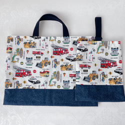 はたらくくるま♡入園5点セット レッスンバッグ 上履き入れ 着替え袋