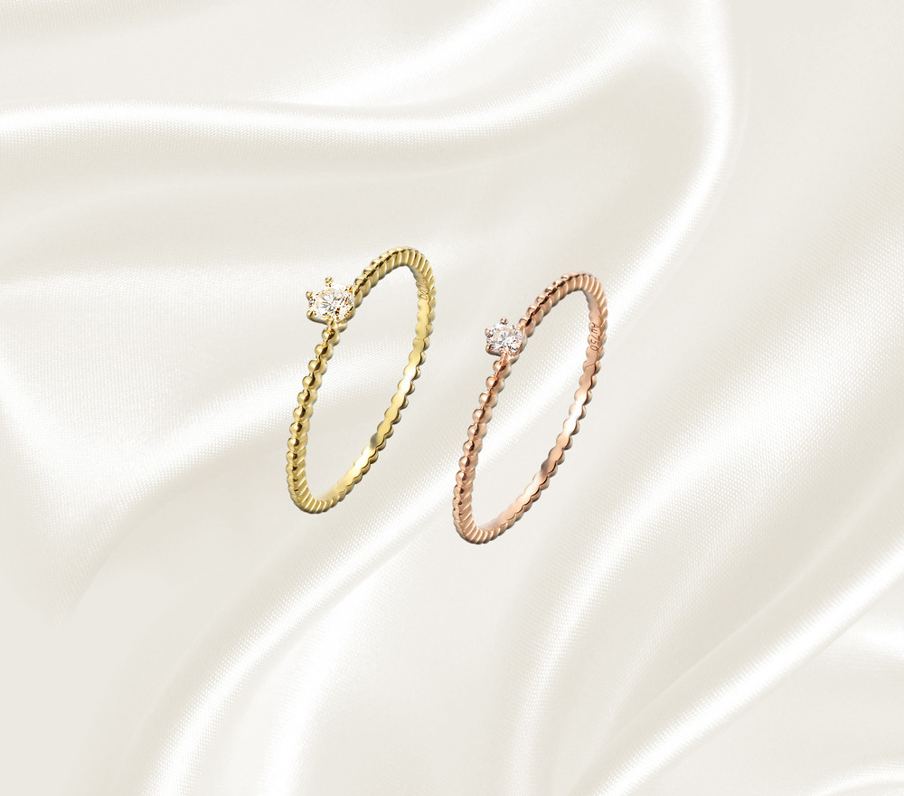 14K ゴールド ダイヤモンド レディースリング