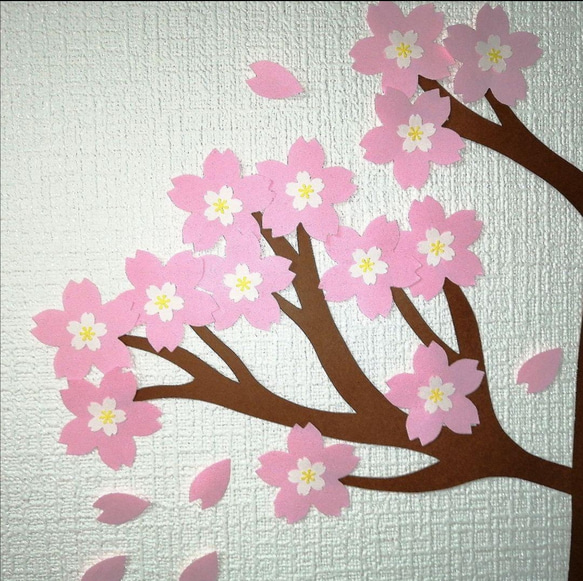 さくら メジロ 桜の木 壁飾り 季節の飾り #SHOPmako クラフトパンチ　 7枚目の画像