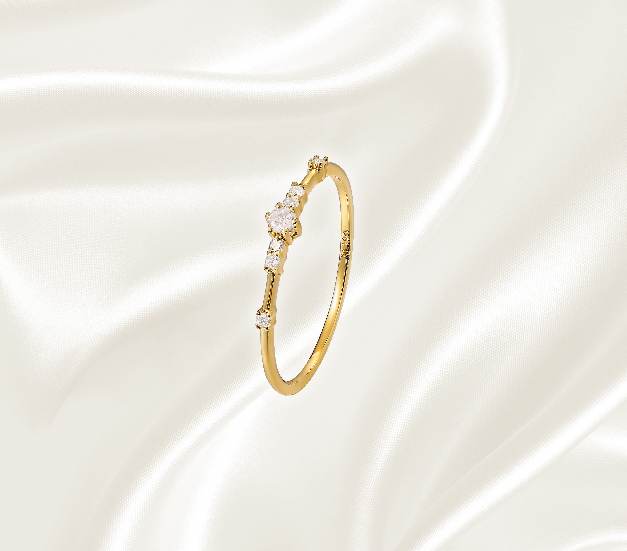 14K ゴールド ダイヤモンド レディースリング