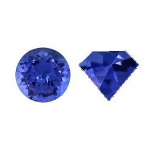 天然石 ルース 卸売　タンザナイト(tanzanite)　ラウンドファセットカット　lo-tan-rf　3mm 1枚目の画像