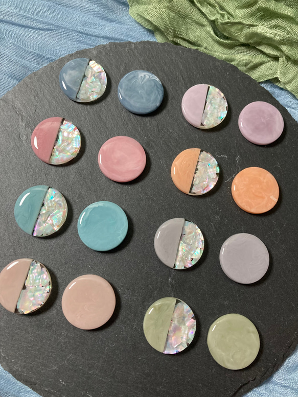 数量限定】くすみカラー シェル ヘアゴム 2本セット レジン ヘア