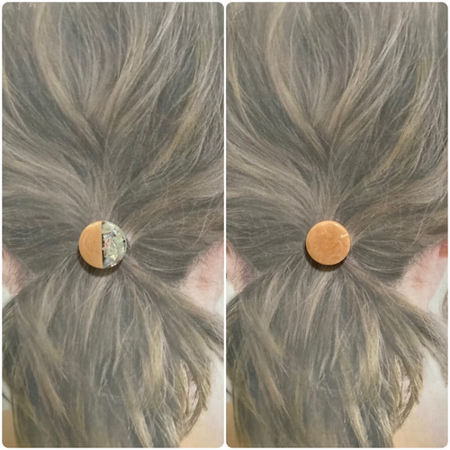 数量限定】くすみカラー シェル ヘアゴム 2本セット レジン ヘア