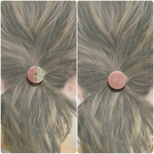 数量限定】くすみカラー シェル ヘアゴム 2本セット レジン ヘア