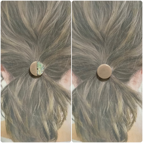 くすみカラー シェル ヘアゴム 2本セット レジン ヘアアクセサリー