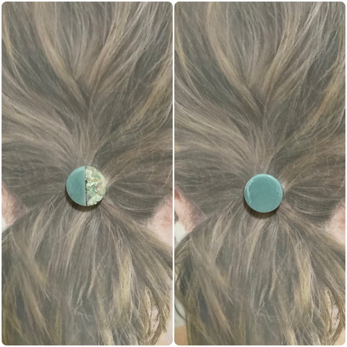 くすみカラー シェル ヘアゴム 2本セット レジン ヘアアクセサリー