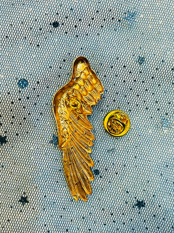 翼のラペルピン　ジャーマニー（ドイツ）ブラス（真鍮）送料無料 4枚目の画像