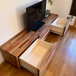 ★☆アカシアのテレビボード扉、引出し付☆★【自由設計】テレビ台 1800×400×400mm 2枚目の画像